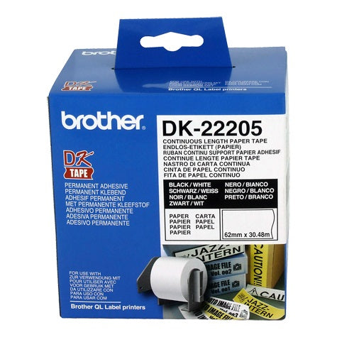 White Continuous Paper Roll 62mmX30.48m image 0