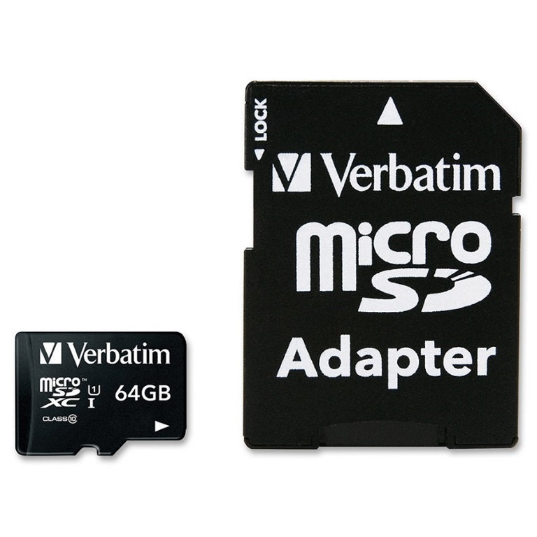 Verbatim 64GB Micro SDXC Card Class 10 UHS-I With Adaptor Up to 45MB/Sec 300X re image 0