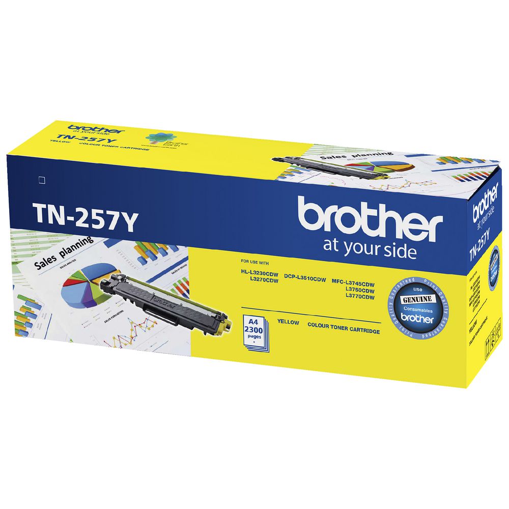 Brother TN-257Y Yellow High Yield Toner Cartridge to Suit - HL-3230CDW/3270CDW/ image 0