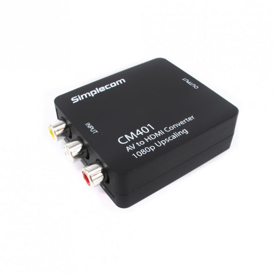 Simplecom CM401 Composite AV CVBS 3RCA to HDMI Video Converter 1080p Upscaling image 1