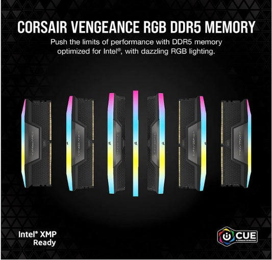 Corsair Vengeance RGB 64GB (2x32GB) DDR5 UDIMM 6400MHz C32 1.35V Desktop Gaming image 1
