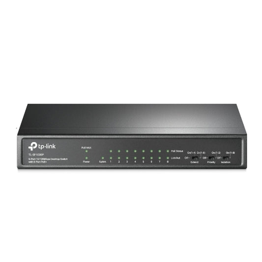 TP-Link TL-SF1009P 9-Port 10/100Mbps Desktop Switch with 8-Port PoE+, Up to 65W image 1