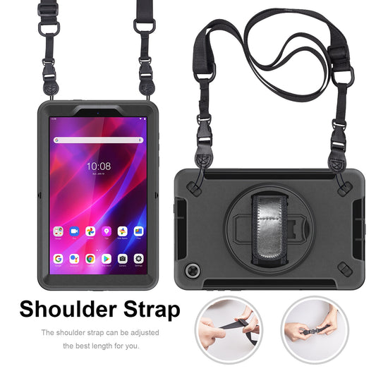 Generic Rugged Lenovo Tab M8 (4th Gen) (8') (TB-300) Case Black - Built-in-Kicks image 1