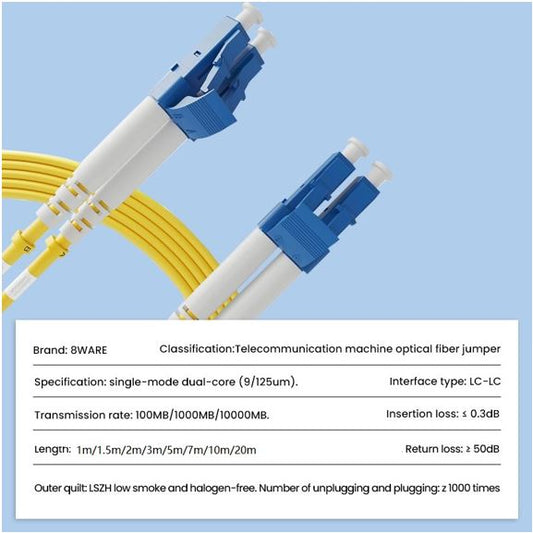 8ware Fibre UPC LC-LC Singlemode Dual-core Optic Duplex Armored Low smoke zero h image 1