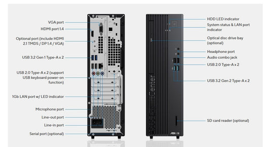 ASUS ExpertCenter D501 SFF PC Intel I5-14500 Win11 P B760 16GB 512GB SSD 330W 80 image 1