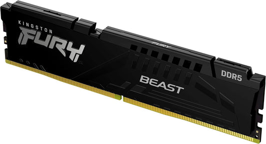 Kingston Fury Beast Black DDR5 32GB 5600MT/s CL36 DIMM Desktop Gaming Memory Single Module AMD Expo and Intel XMP - KF556C36BBE-32