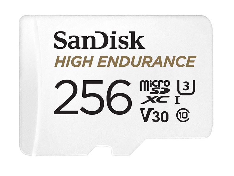 SanDisk High Endurance 256GB microSD 100MB/s 40MB/s 20K hrs 4K UHD C10 U3 V30 -4 image 0