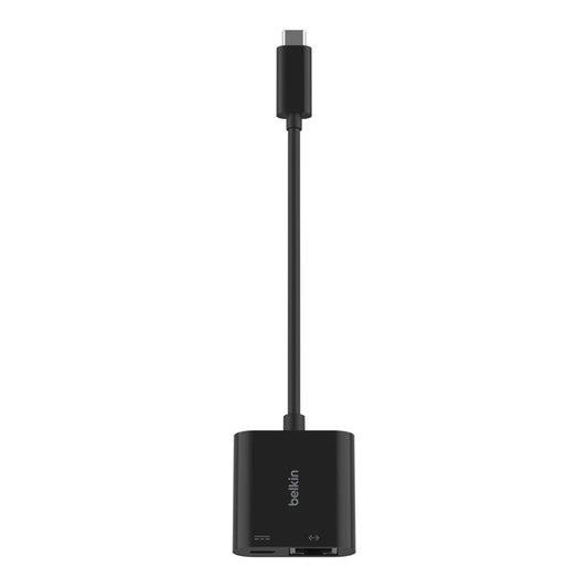 Belkin USB-C to Ethernet + Charge Adapter - Black(INC019BTBK), USB-C Power Deliv image 1