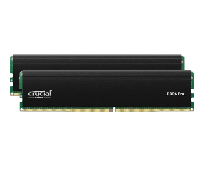 Crucial Pro 32GB (2x16GB) DDR4 UDIMM 3200MHz CL22 Black Heat Spreader Support In image 0