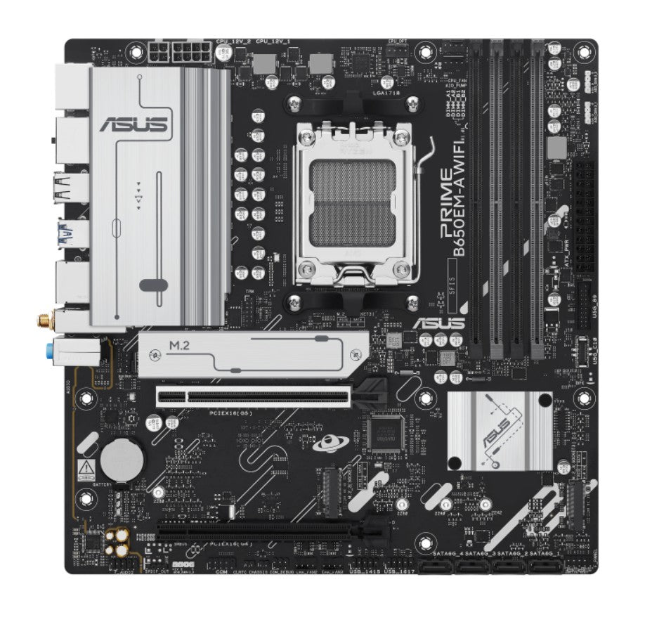 ASUS AMD B650EM PRIME B650EM-A WIFI (AM5) Micro-ATX Motherboard 4x DDR5 256GB, image 0