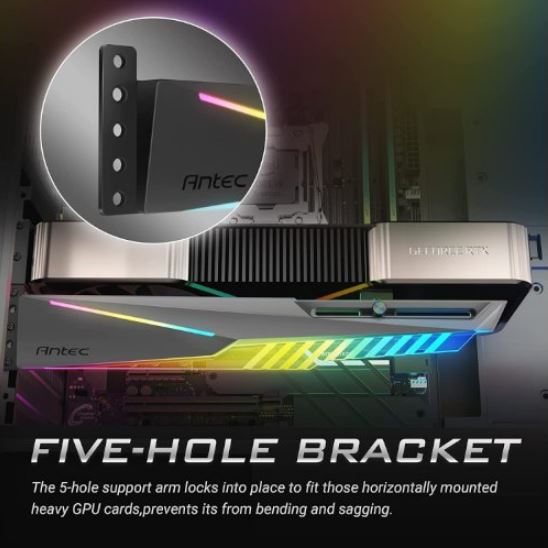 Antec GPU Bracket Dagger Black ARGB 5V 3-Pin. 5 holes. Horizontal Mount GPU 170