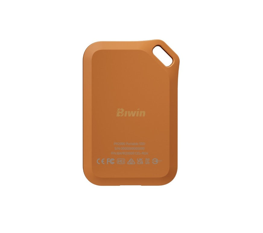 BIWIN BIW-PR2000-1TB Amber PR2000 Orange Portable SSD with IP67 R/W up to 2000mb/s / 1800mb/s BAPR20001TB-RGJ - 1TB