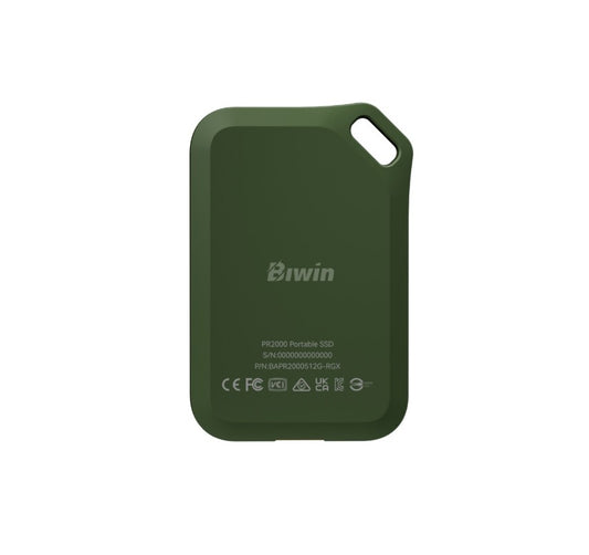 BIWIN BIW-PR2000-2TB Amber PR2000 Green Portable SSD with IP67 R/W up to 2000mb/s / 1800mb/s BAPR20002TB-RGL -2TB