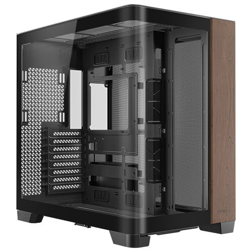Antec C8 Curve Wood - Wallnut, E-ATX/Micro-ATX/ITX Curved TG, Back-Connect, 3x360mm Rad, 440mm GPU, USB-C 10Gbps, 2Yr Wty