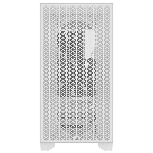 Corsair 3000D AIRFLOW Mid-Tower PC Case - White, ATX, 360mm GPU, 170mm CPU cooler, 220mm PSU, 360mm rad, 2x SP120, 2x USB-C 3.2 Gen 1