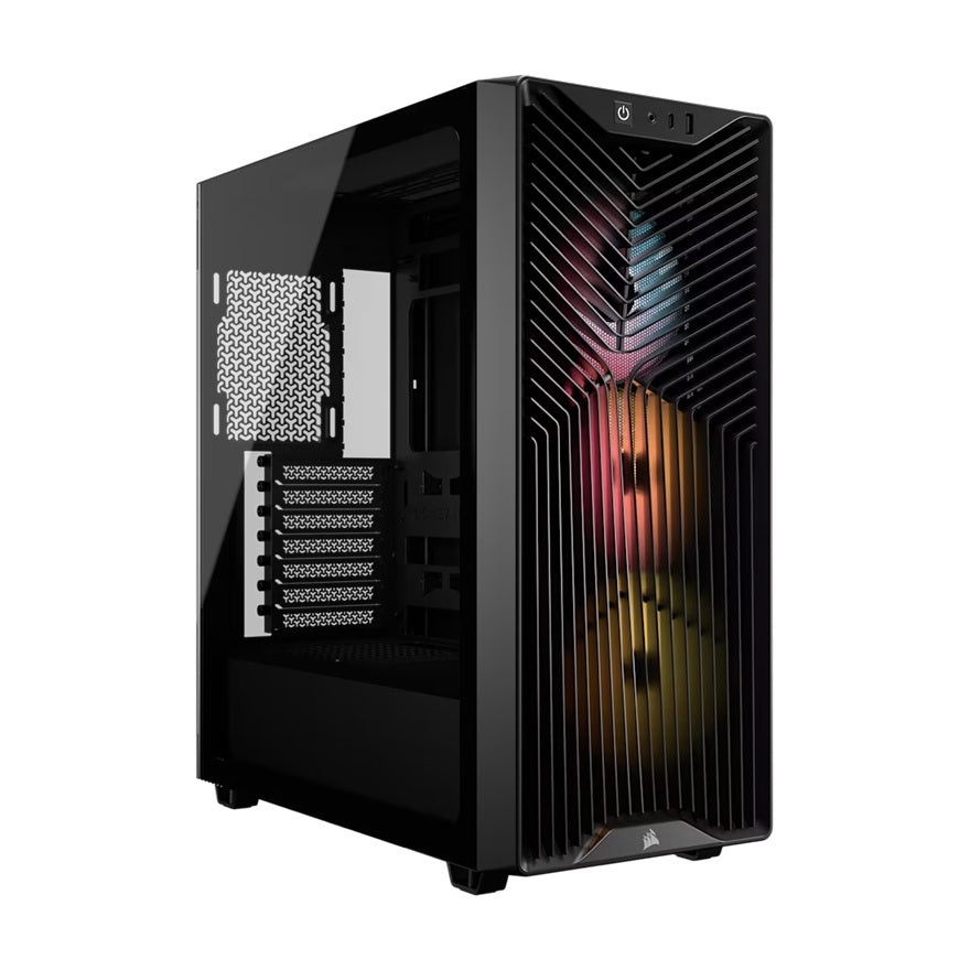 Corsair 3200D RS ARGB Mid-Tower PC Case -Black, ATX mATX ITX, TG panel, ARGB fans, 400mm GPU, 165mm CPU, 360mm rad, USB-C, 7 slots, 2x2.5 1x3.5, 2yr w
