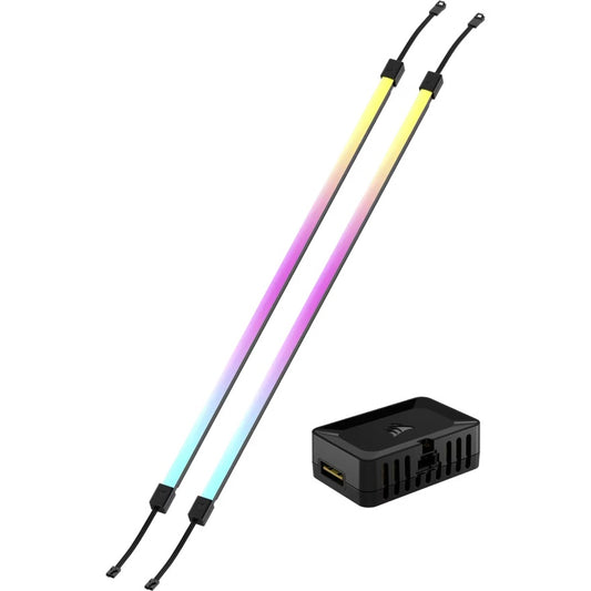Corsair iCUE LINK LS350 Aurora RGB Light Strips - 350mm Kit – 350×10×10mm, magnetic mount, black, addressable LEDs