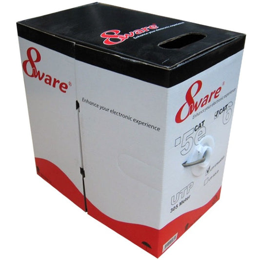 8ware CAT6 UTP Cable 305m Roll - Grey White Full 0.55mm Copper UTP Solid Etherne