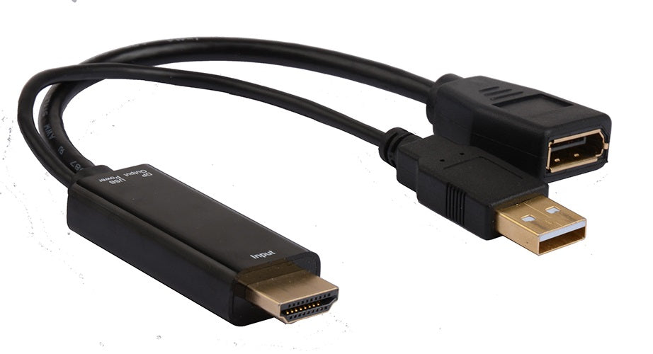 8Ware 4K HDMI to DisplayPort Active Adapter Converter — HDMI Male to DP Female, USB Powered