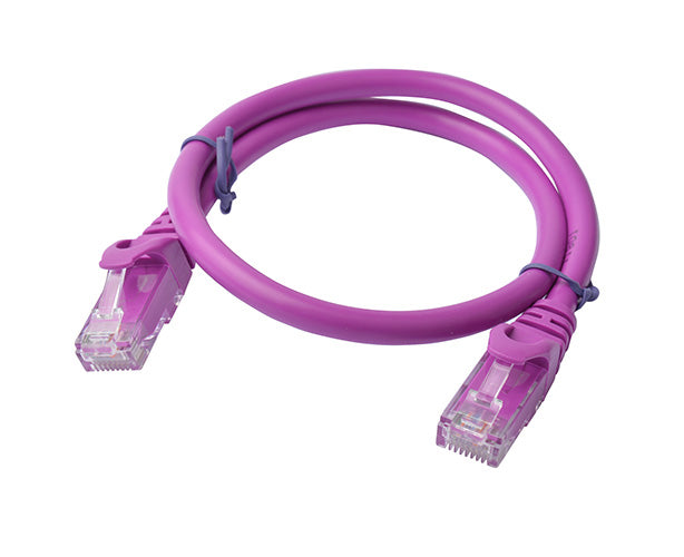 8Ware CAT6A Ethernet Patch Cable 0.25m — Purple, RJ45, UTP