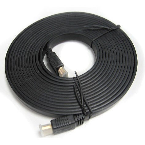 8Ware Flat HDMI Cable 2m — V1.4, 19-Pin Male to Male, Gold-Plated, 3D, 1080p Full HD