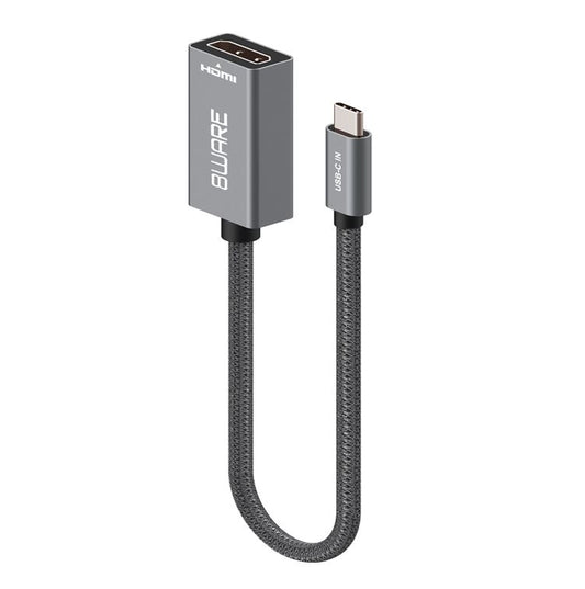 8ware 10cm USB-C to HDMI Male-Female Adapter Converter Cable Retail Pack for PC Laptop iPad MacBook Pro/Air Surface Dell XPS to Monitor Projector TV