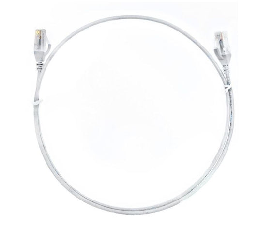 8ware CAT6 Ultra Thin Slim Cable 2m / 200cm - White Color Premium RJ45 Ethernet