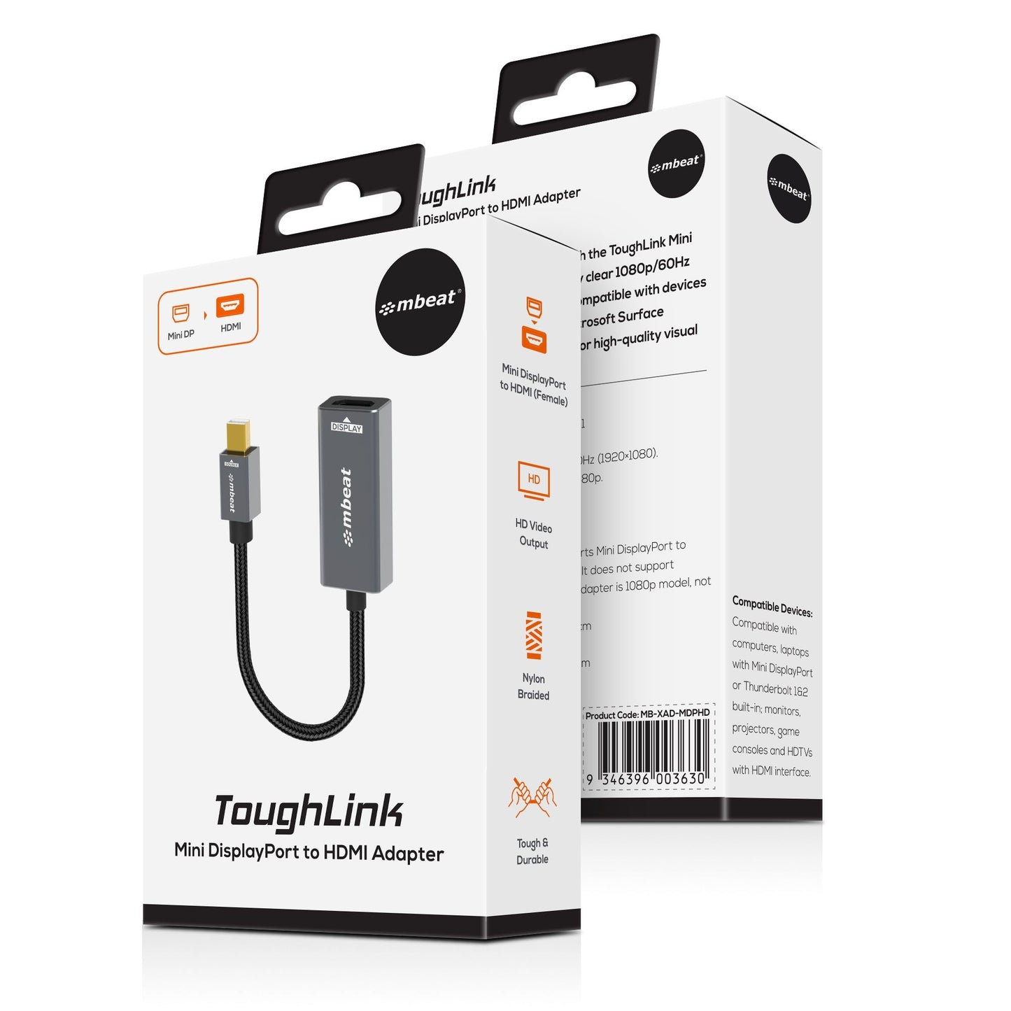 mbeat Tough Link Mini DisplayPort to HDMI Adapter Seamless Connectivity HDMI V