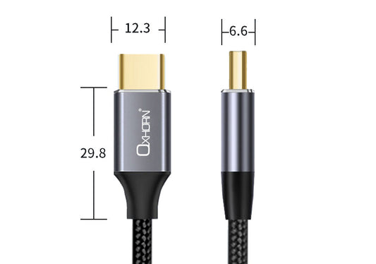 Oxhorn USB 3.1 Type C to Type C Gen2 Cable 1m 10Gbps 20v 5A 4K@60Hz E-marker Chip compatible with USB 3.0 2.0 1.1 & 1.0 DP Alt Mode Black