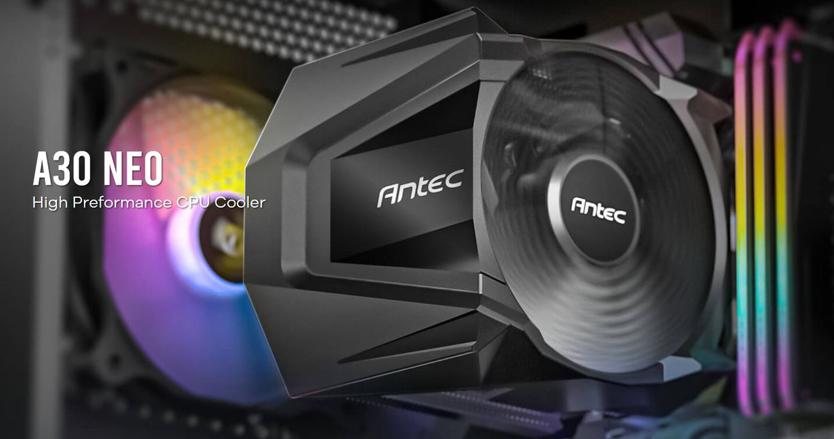 Antec A30 NEO CPU Air Cooler with 800 - 2000 RPM. 43.82 CFM max, 23.2 dB(A) 4 pin PWM. Performance CPU Cooler. TDP 125w. Intel AMD (LS)