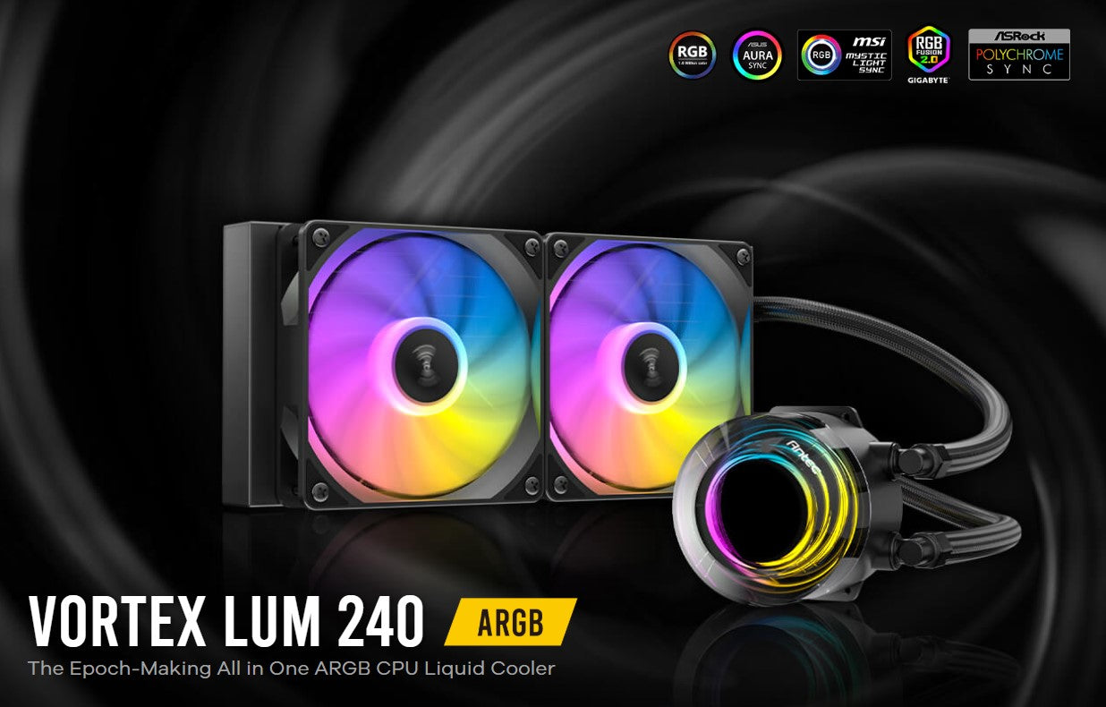 Antec Vortex Lum 240 ARGB The Epoch-Making All in One ARGB CPU Liquid Cooler (LS)