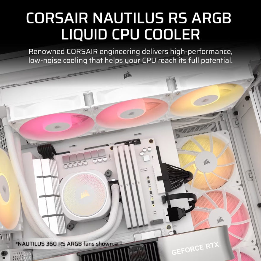 Corsair NAUTILUS 240 RS ARGB Liquid CPU Cooler - White