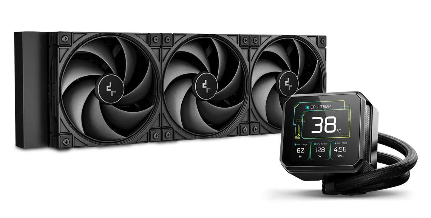DeepCool SPARTACUS 360 Fully Customisable 6th Gen Liquid Cooler with Silent Ring Fans, 3.4' LCD