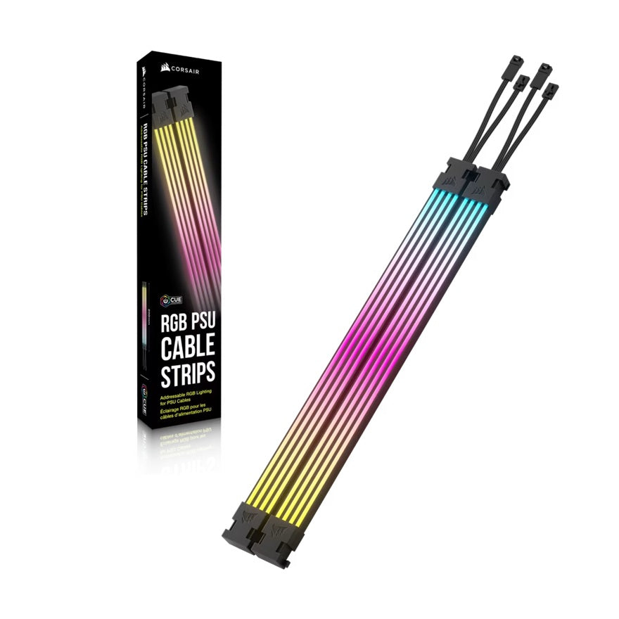 Corsair ARGB PSU Cable Strips: 2x230mm, 100 ARGB LEDs/strip, 5V ARGB/iCUE