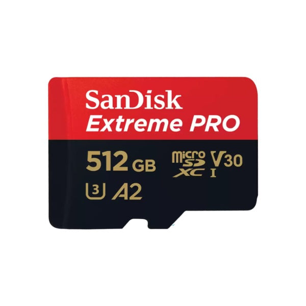SanDisk Extreme® PRO microSDXC™ UHS-I CARD 512GB Write speeds of up to 140MB/S Great for capturing 4K UHD video Lifetime Limited Warranty