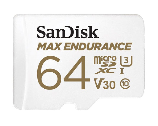 SanDisk Max Endurance 64GB microSD 100MB/s 40MB/s 20K hrs 4K UHD C10 U3 V30 -40?