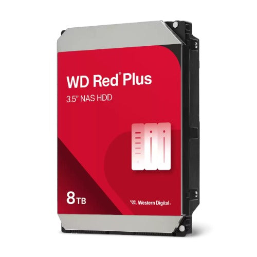 Western Digital WD Red Plus 8TB 3.5' NAS HDD SATA WD80EFPX 215MB/s 5640 RPM 256MB Cache 3-Year Limited Warranty