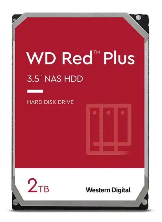 Western Digital 2TB WD Red Plus NAS Hard Drive 3.5-Inch -Transfer Rate up to 215