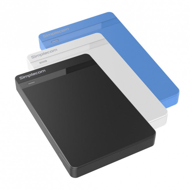 Simplecom SE203 Tool Free 2.5' SATA HDD SSD to USB 3.0 Hard Drive Enclosure - Wh