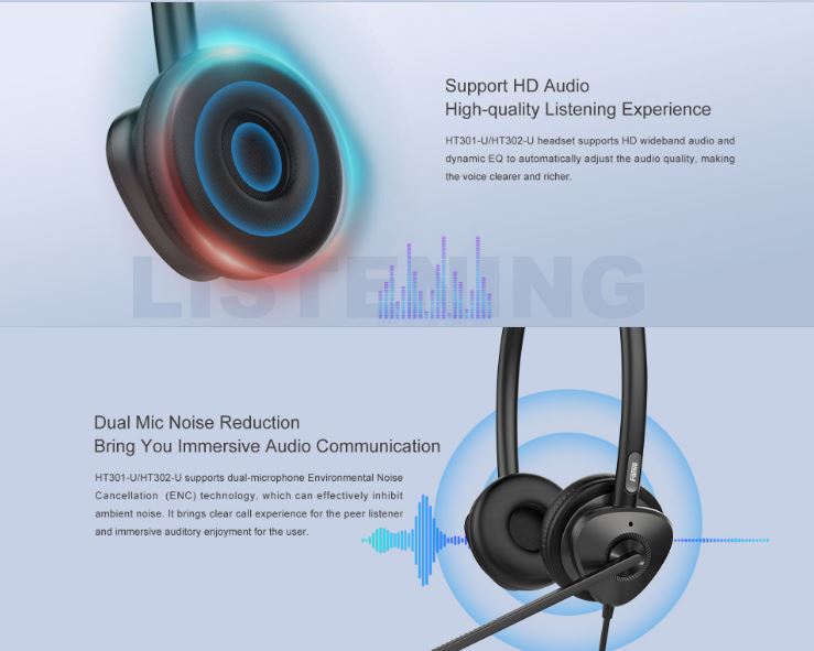 Fanvil HT301-U USB Mono Headset - OverThe Head Design, Suit For Small Office, Home Office (SOHO) Or 0 Center Staff - USB Connection EOS