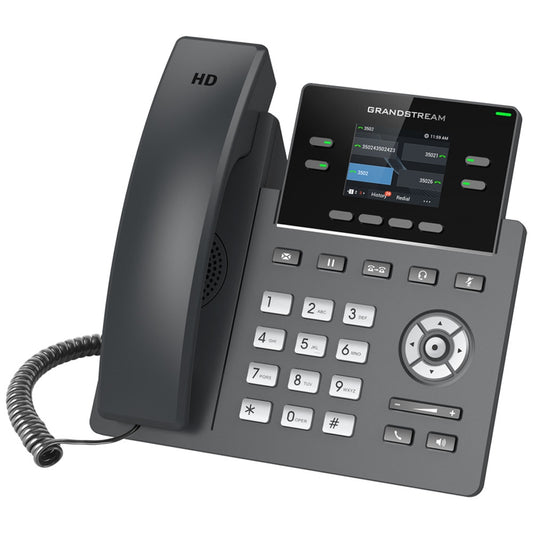 Grandstream GRP2612G Carrier Grade 4 Lines, 4 SIP Accounts, 5-way audio conference, 2.4 inch Color LCD (320x240), HD Audio