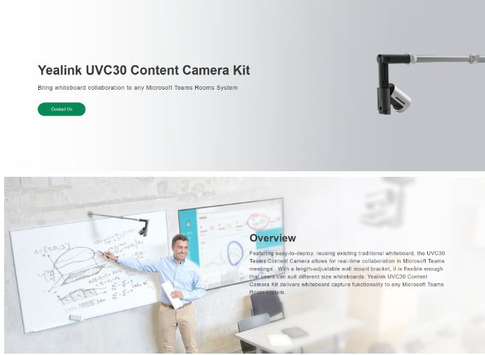 Yealink CCMK Content Camera Mount Kit, Wall Bracket, 5m USB Cable, Cable Lock,