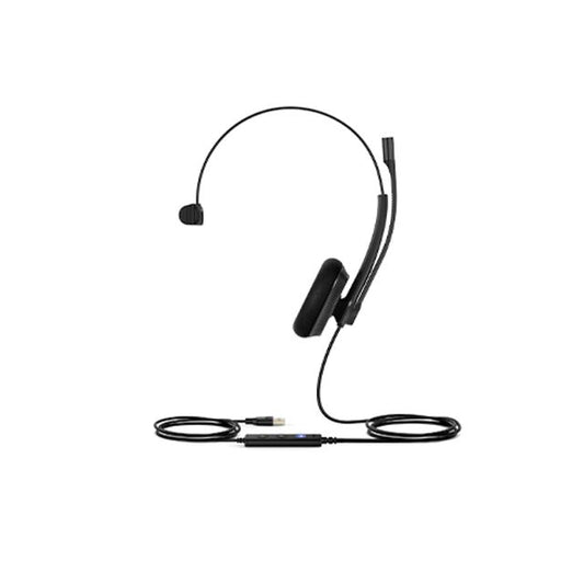 Yealink UH34 Lite Mono Teams USB Headset, Lightweight, All Day Wearing Comfort, Ear Wideband Noise Cancelling Microphone, Foamy Ear Cushions, USB-A