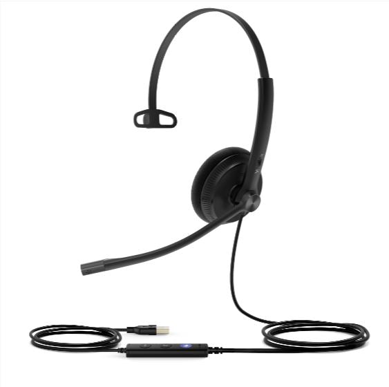 Yealink UH34 Lite Mono Teams USB Headset, Lightweight, All Day Wearing Comfort, Ear Wideband Noise Cancelling Microphone, Foamy Ear Cushions, USB-A
