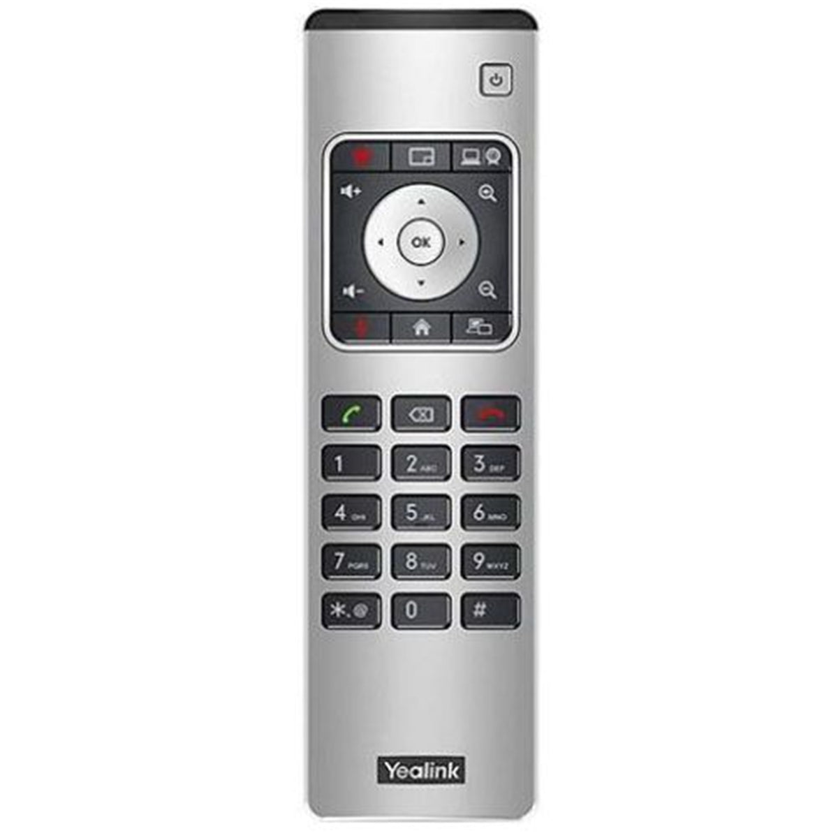 Yealink VCR11 remote control, MVC room systems, MeetingBar A20 A30 A40, camera PTZ, camera presets, mute, volume, call control, keypad