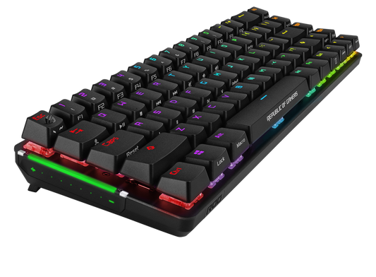 ASUS M601 ROG FALCHION NX Red Switch Compact 65% Wireless Mechanical Gaming Keyboard, 68 Keys, Interactive Touch panel, 450 Hours, ROG NX Switches, RG
