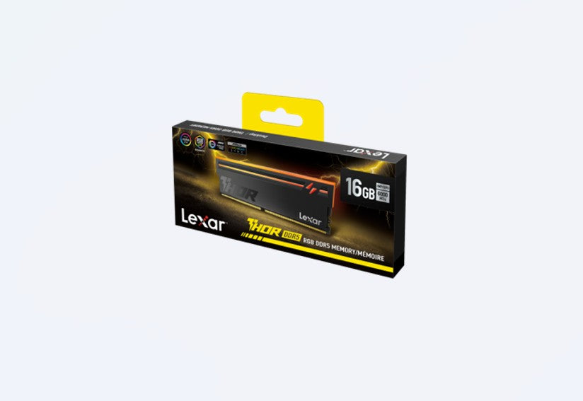Lexar LD5U16G60C36BV-RGS DDR5 UDIMM 16GB 6000 MT/s 1.35V CL36 THOR G2 OC Black RGB INTEL XMP 3.0 & AMD EXPO