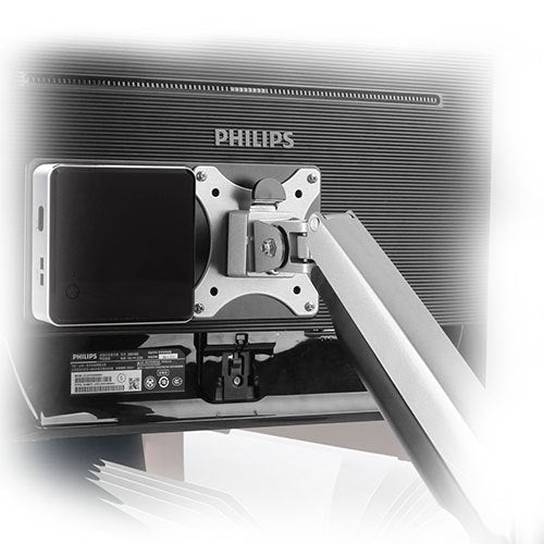 Brateck Vesa Compatible NUC mounting bracket, up to 3kg, Black colour, Steel Material, VESA Compatible, Weight Capacity:3kg