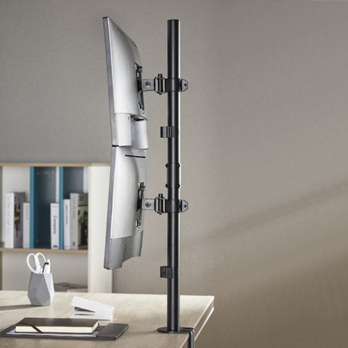 Brateck Vertical Pole Mount Dual-Screen Monitor Mount Fit Most 17'-32' Monitors, Up to 9kg per screen VESA 75x75/100x100