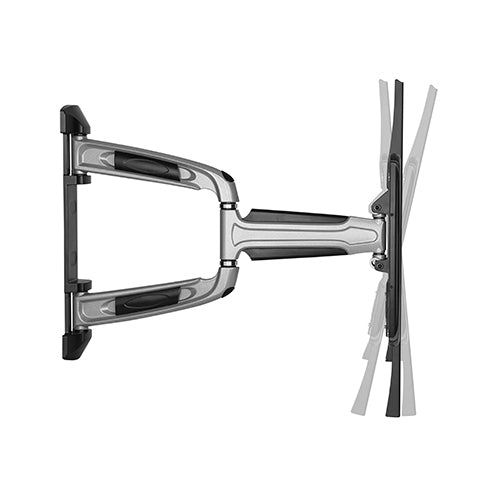 Brateck Chic Aluminum Full-Motion TV Wall Mount For 37'-70' Curved & Flat panel TVs up to 35KG, Matte Black & Metallic Grey (LS)